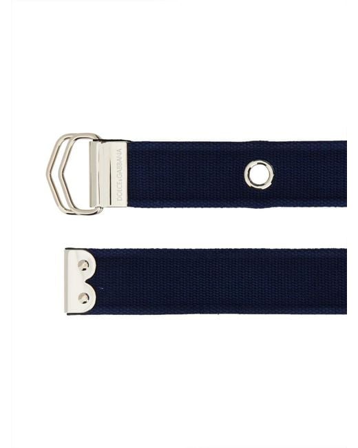 Dolce & Gabbana White Belt With Logo Polyester for men