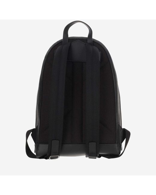 Burberry Black Rocco Backpack With Check Pattern for men