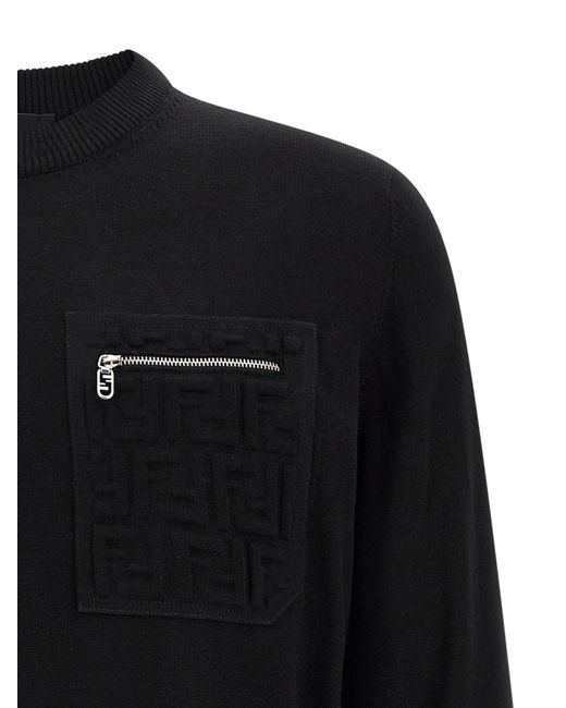 Fendi Black Ff Pocket Sweater Sweaters And Cardigans for men