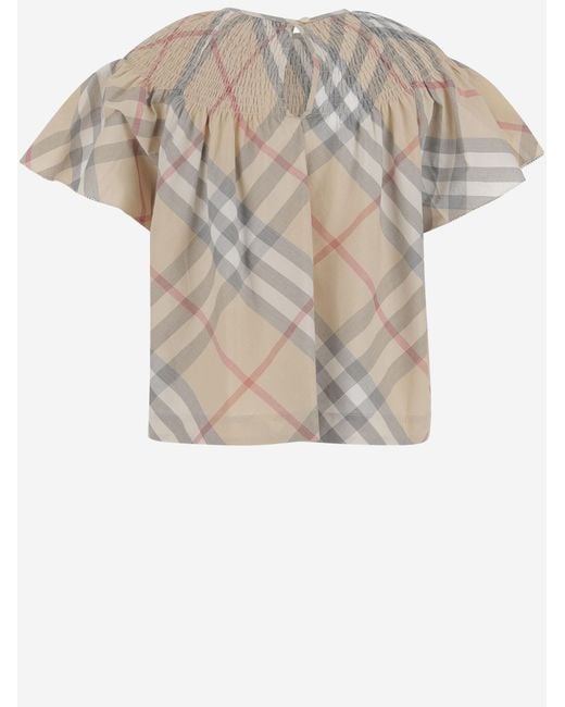 Burberry White Dress Cotton Check