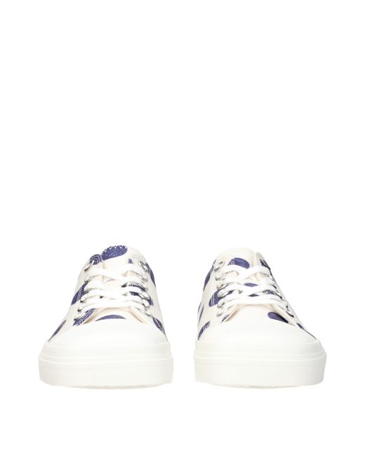 Moschino White Polka Dot Canvas Sneakers