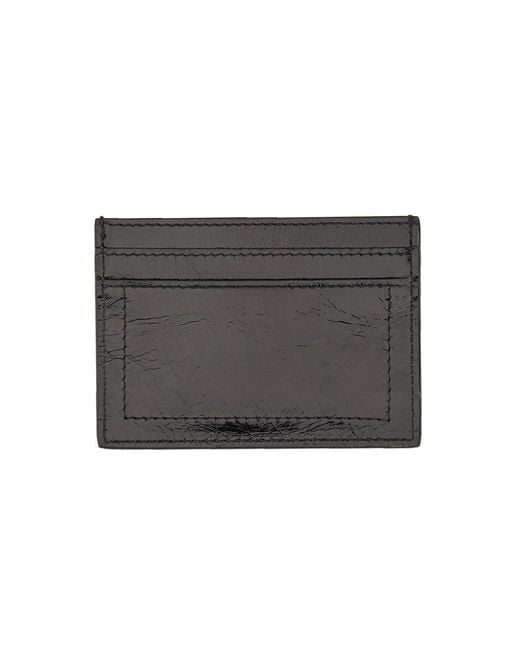Moschino Black Card Holder With Plaque Leather Wallets & Purses