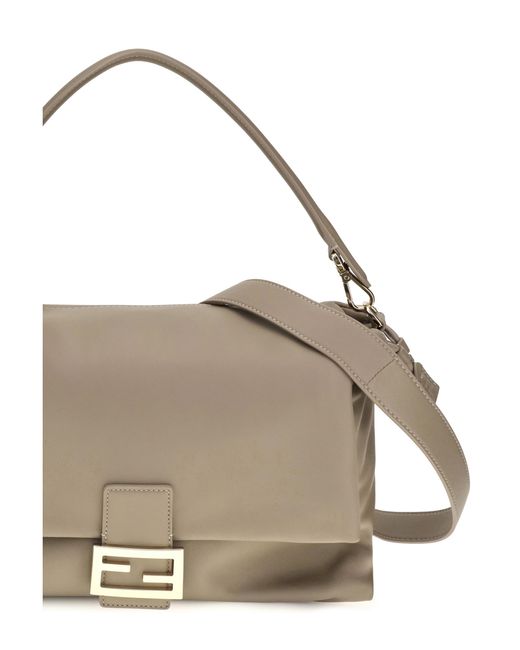 Fendi Natural Baguette Soft Nappa Leather Shoulder Bag Calf Bos Taurus