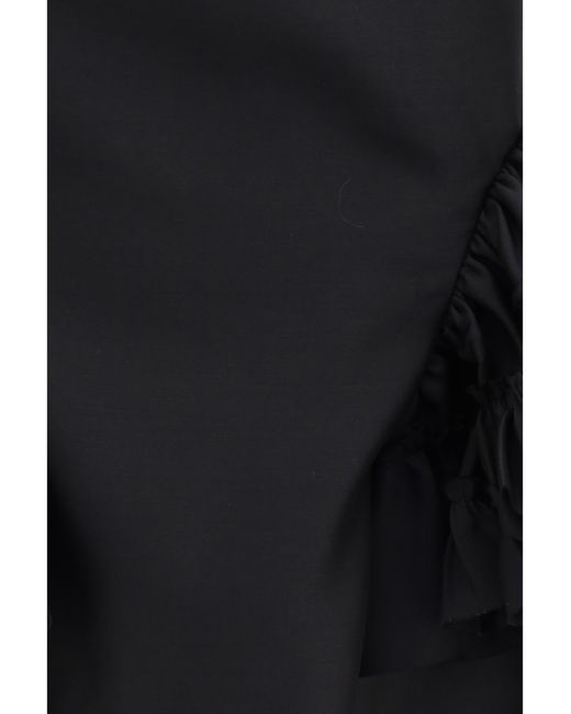 Dries Van Noten Black Peplum Top Ruffled Cotton Tops