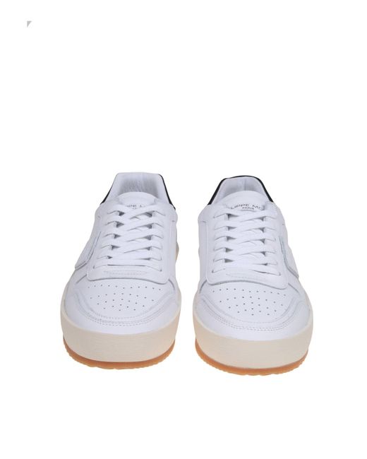 Philippe Model White Nice Low Leather Sneakers for men
