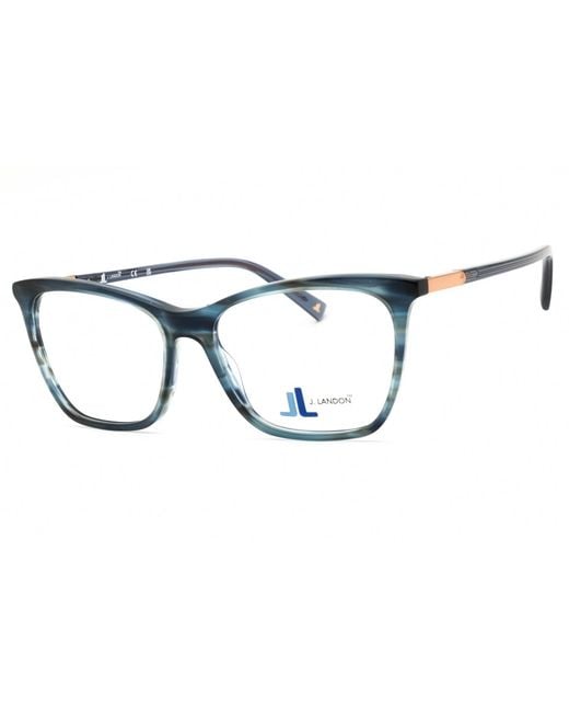 J. LANDON Black J. Landon Jl50022 Acetate Rectangular Eyeglasses