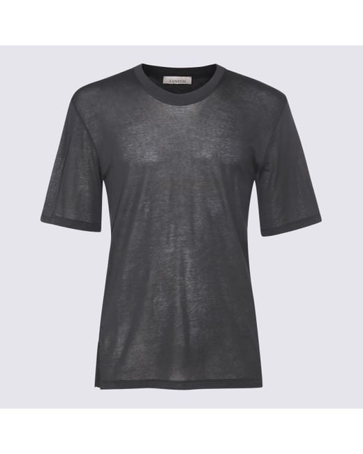 Laneus Gray Cotton T-Shirt for men