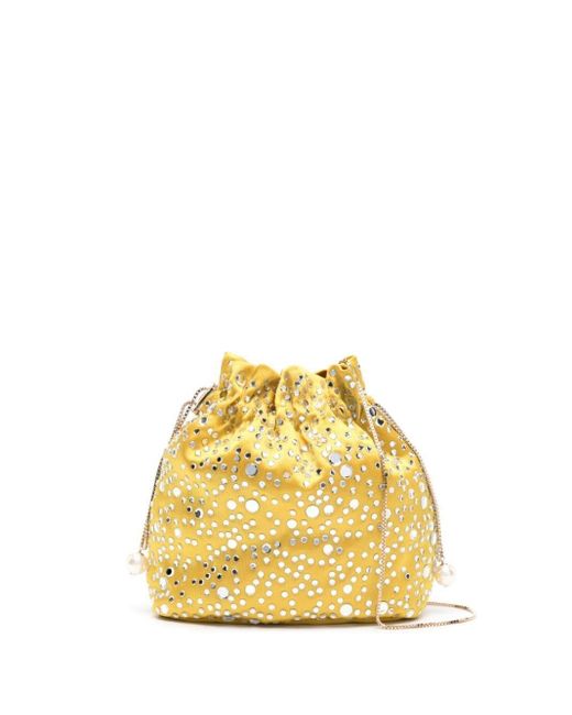 Rosantica Yellow Selene Illusione Satin Bucket Bag