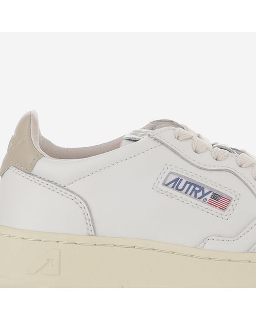 Autry White Leather Sneakers Medalist Low Trainers
