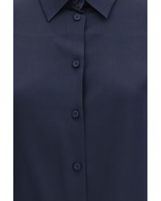 Max Mara Pure Blue Mxpvoliera Shirt Silk; Elastane