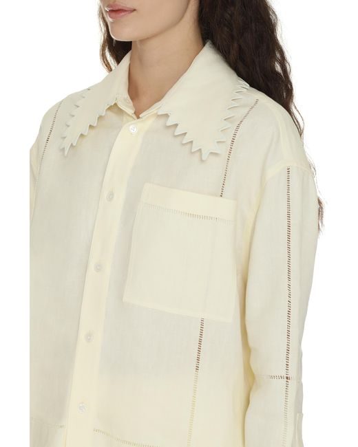 Bottega Veneta White Linen Shirt