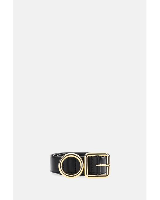 Jacquemus Black Leather Belt With Geometric Buckle