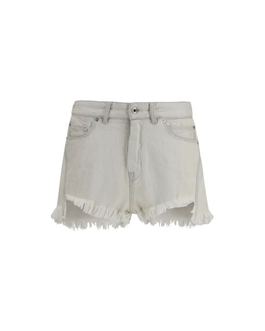 Rick Owens Gray Shorts Temple Bias Cutoffs Denim Cotton Bermuda