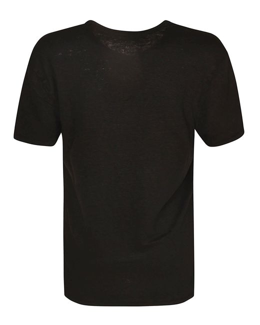 Majestic Filatures Black Long-Sleeved Buttoned T-Shirt for men