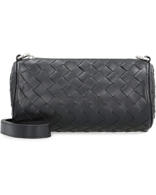 Bottega Veneta Gray Barrel Leather Crossbody Bag for men