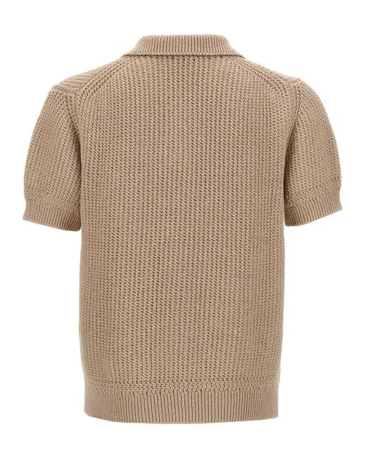 Brioni Natural Knitted Shirt Polo for men