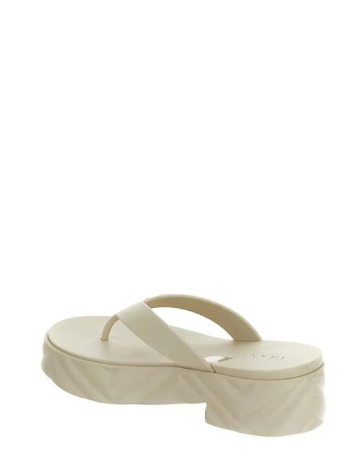 Gucci White Thong Platform Sandals
