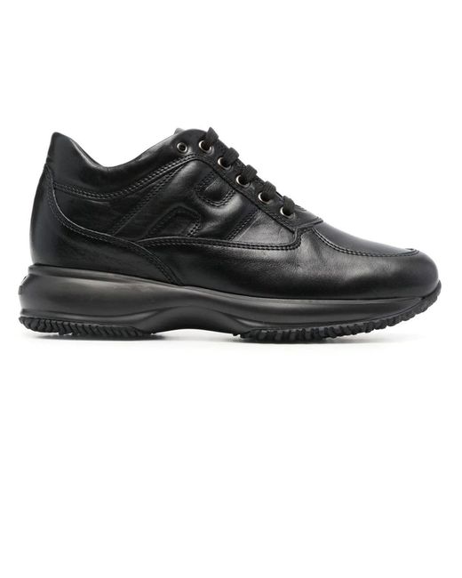Hogan Black Leather Sneakers