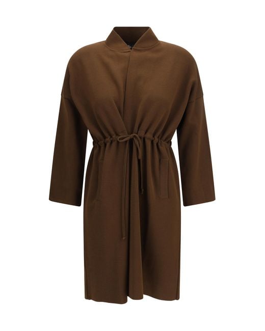 Ella Brown Deconstructed Drawstring Cardigan Viscose; Polyester