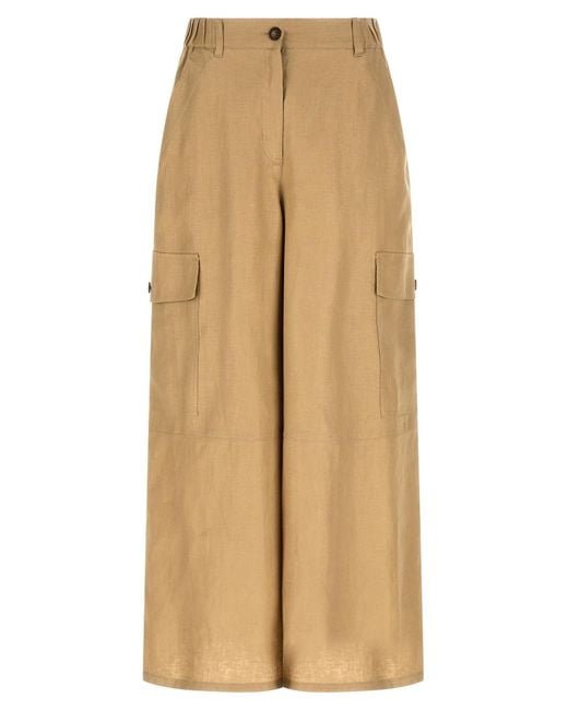 Weekend by Maxmara Natural Linen Cargo Pants