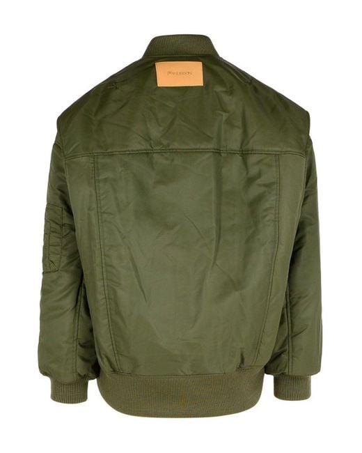 J.W. Anderson Green Curved Hem Oversized Bomber Jacket for men