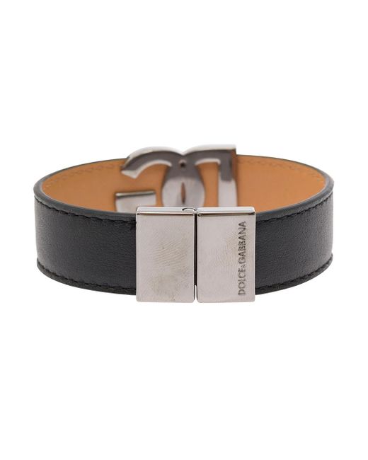 Dolce & Gabbana Black Leather Bracelet for men