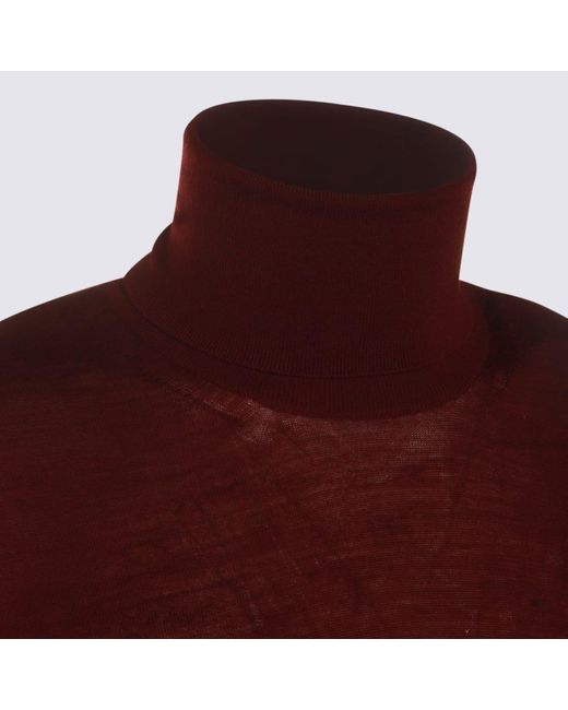Saint Laurent Red Bordeaux Wool Knitwear for men