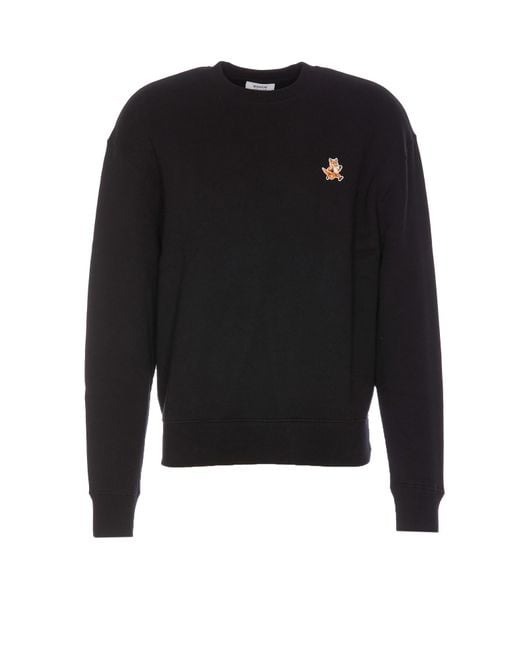 Maison Kitsuné Black Speedy Fox Patch Sweatshirt for men