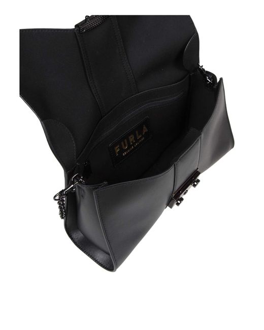 Furla Black Metropolis Remix Leather Shoulder Bag