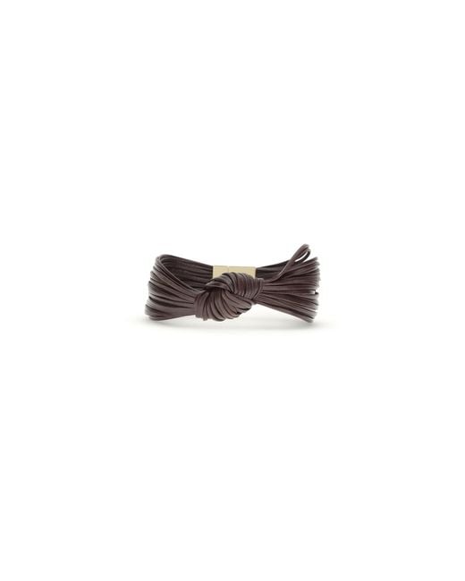 Bottega Veneta White Leather Knot Bracelet Bracelets