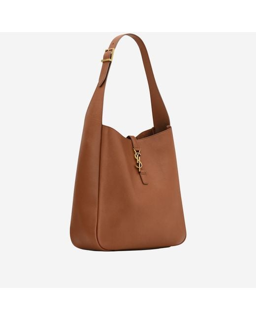 Saint Laurent Brown Textured Leather Bag Shoulder