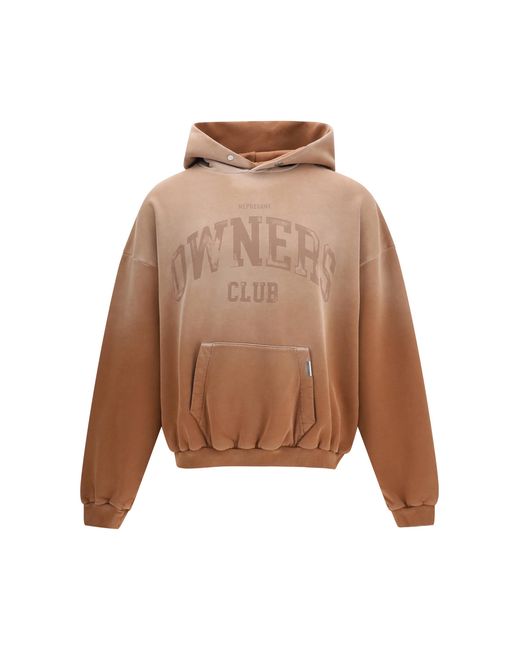 Represent Brown Hoodie Owners Club Cotton Sweatshirts for men
