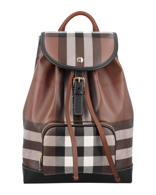 Burberry Brown Check Medium Backpack