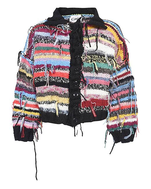 CAVIA Blue Wool Crochet Oversized Cardigan for men