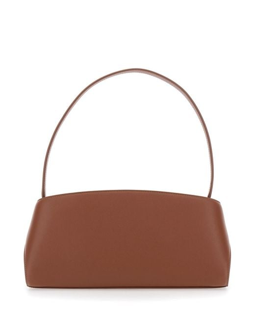 Ferragamo Brown Shoulder Bag Hug East West Leather Calf
