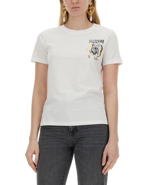 Moschino White T-Shirt With Logo
