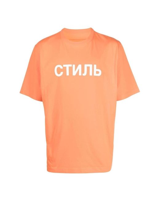 Heron Preston Orange Ctnmb Logo T-Shirt for men