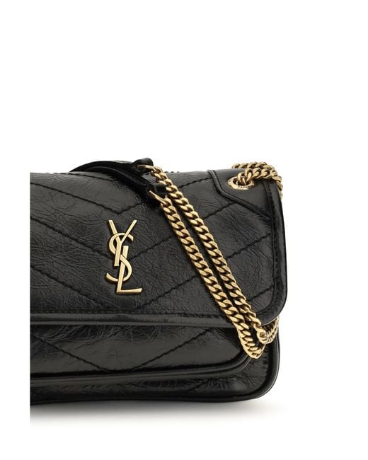 Saint Laurent Black Mini Niki Leather Shoulder Bag