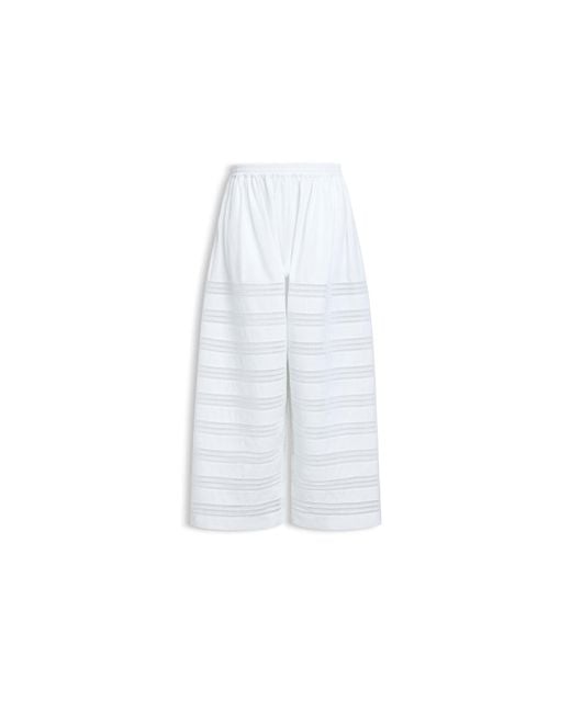 Maison AlaïA White Pantalon Rond En Coton Poplin Blanc Trousers