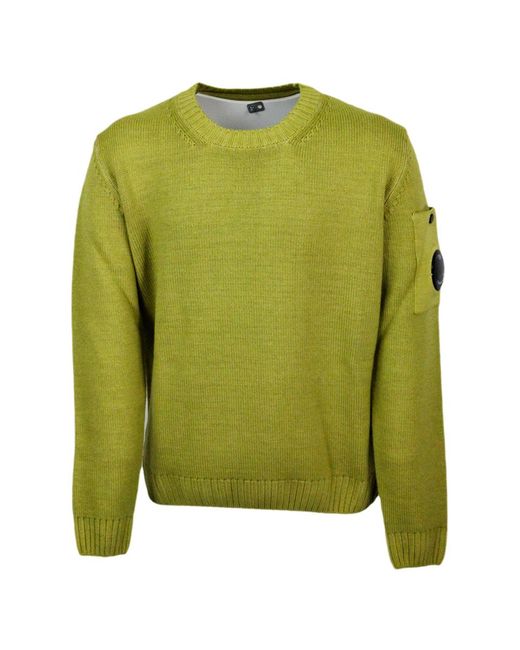 C P Company Green Sweaters 100Wv for men