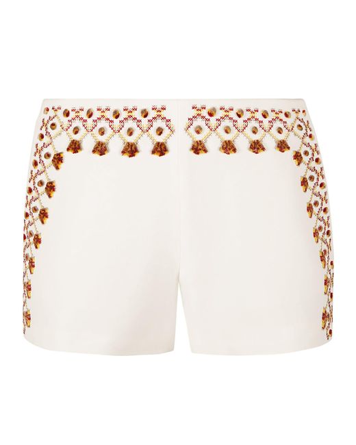 Ermanno Scervino White Pattern Embroidered Shorts