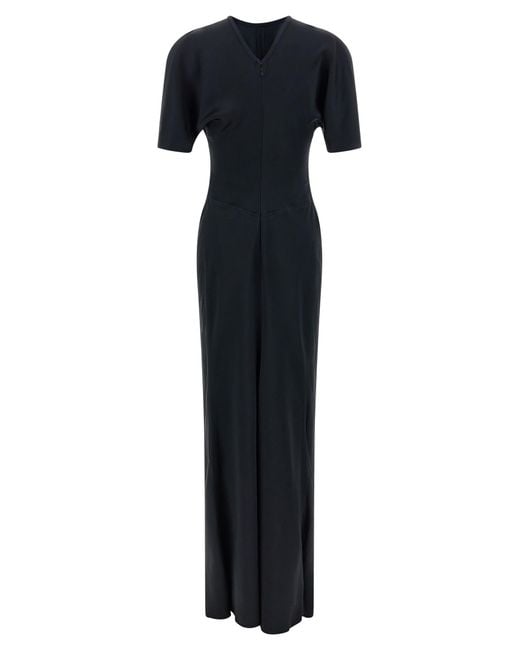 Victoria Beckham Blue Gathered Waist Dress