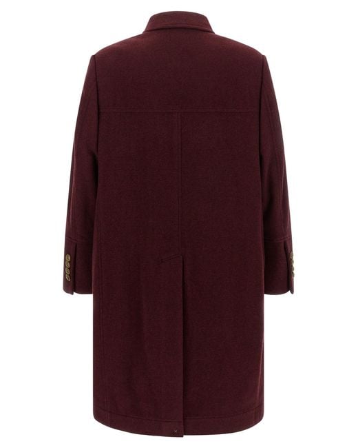 Brunello Cucinelli Red Cashmere Coat Clothing for men