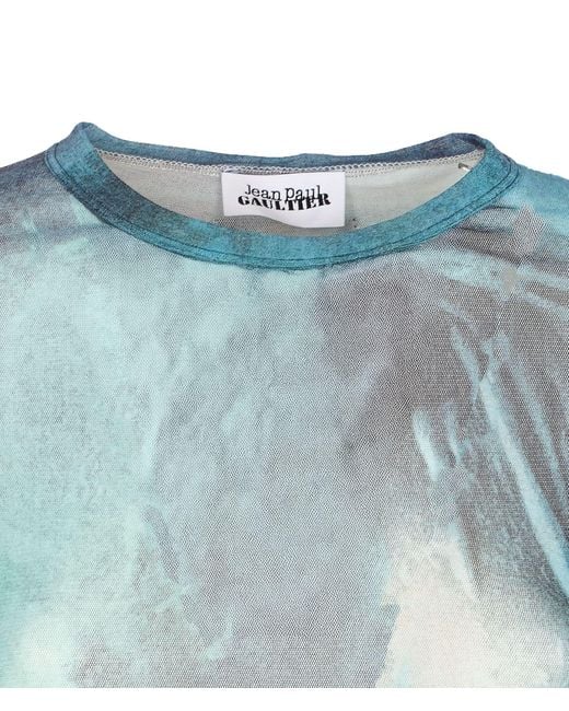 Jean Paul Gaultier Blue Mesh Baby T-Shirt Water Print