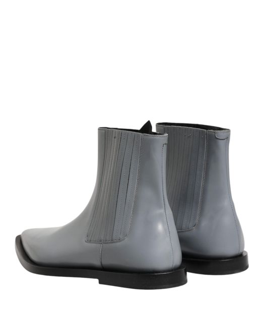 Dolce & Gabbana Gray Light Chelsea Short Ankle Boots Shoes Leather for men
