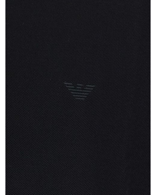 Emporio Armani Black Polo Shirt Piquet Cotton T-Shirts for men