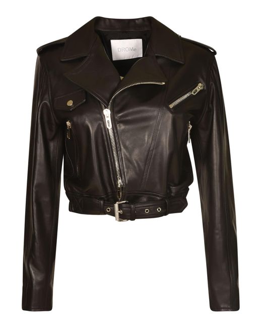 DROMe Black Classic Zip Biker Jacket