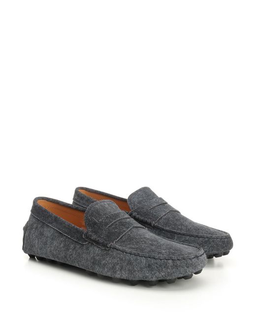 Tod's Gray Gommino Leather Loafers for men