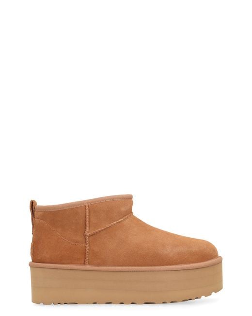 Ugg Brown Classic Ultra Mini Platform Boots Wool