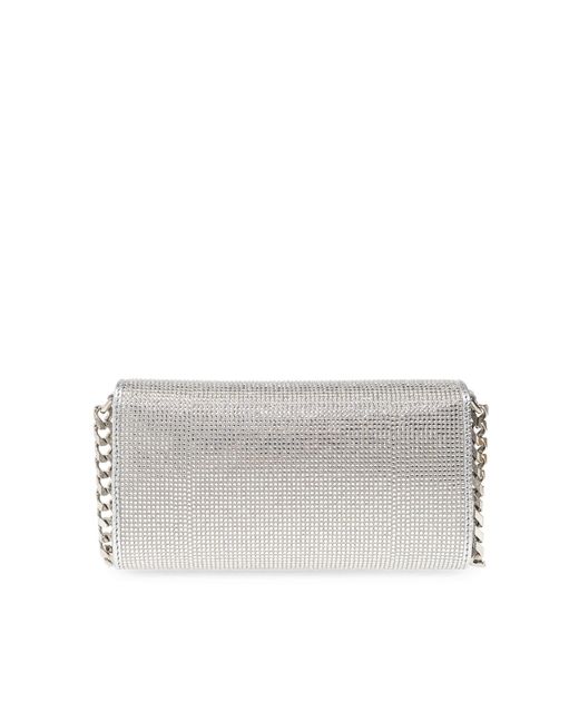 Dolce & Gabbana Gray Shoulder Bag With Crystals